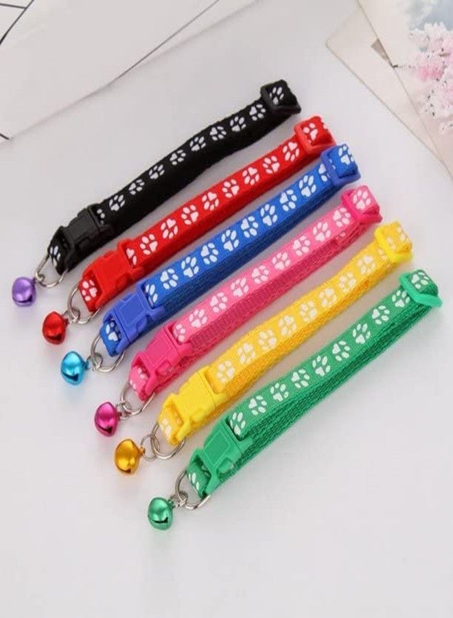 Pups&Pets Pets paw Print Neck Collar | Adjustable Attractive Collar with Sound Ball | Cute Collar for Puppies, Small Dogs & Cats - 1Pcs (X-Small - 10MM, Sky Blue) - Image 4